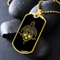 Calavera Mexican Skull 80 Necklace Stainless Steel or 18k Gold Dog Tag 24" Chain-Express Your Love Gifts
