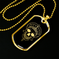 Calavera Mexican Skull 82 Necklace Stainless Steel or 18k Gold Dog Tag 24" Chain-Express Your Love Gifts
