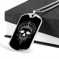 Calavera Mexican Skull 82 Necklace Stainless Steel or 18k Gold Dog Tag 24" Chain-Express Your Love Gifts