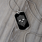 Calavera Mexican Skull 83 Necklace Stainless Steel or 18k Gold Dog Tag 24" Chain-Express Your Love Gifts