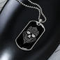 Calavera Mexican Skull 83 Necklace Stainless Steel or 18k Gold Dog Tag 24" Chain-Express Your Love Gifts