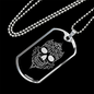 Calavera Mexican Skull 83 Necklace Stainless Steel or 18k Gold Dog Tag 24" Chain-Express Your Love Gifts