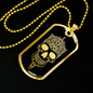 Calavera Mexican Skull 84 Necklace Stainless Steel or 18k Gold Dog Tag 24" Chain-Express Your Love Gifts