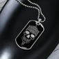 Calavera Mexican Skull 84 Necklace Stainless Steel or 18k Gold Dog Tag 24" Chain-Express Your Love Gifts