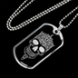 Calavera Mexican Skull 84 Necklace Stainless Steel or 18k Gold Dog Tag 24" Chain-Express Your Love Gifts