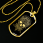 Calavera Mexican Skull 86 Necklace Stainless Steel or 18k Gold Dog Tag 24" Chain-Express Your Love Gifts