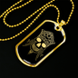 Calavera Mexican Skull 87 Necklace Stainless Steel or 18k Gold Dog Tag 24" Chain-Express Your Love Gifts