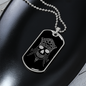Calavera Mexican Skull 87 Necklace Stainless Steel or 18k Gold Dog Tag 24" Chain-Express Your Love Gifts