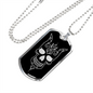 Calavera Mexican Skull 88 Necklace Stainless Steel or 18k Gold Dog Tag 24" Chain-Express Your Love Gifts
