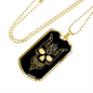 Calavera Mexican Skull 88 Necklace Stainless Steel or 18k Gold Dog Tag 24" Chain-Express Your Love Gifts
