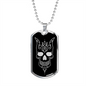 Calavera Mexican Skull 88 Necklace Stainless Steel or 18k Gold Dog Tag 24" Chain-Express Your Love Gifts