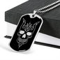 Calavera Mexican Skull 88 Necklace Stainless Steel or 18k Gold Dog Tag 24" Chain-Express Your Love Gifts