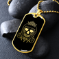 Calavera Mexican Skull 89 Necklace Stainless Steel or 18k Gold Dog Tag 24" Chain-Express Your Love Gifts