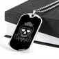 Calavera Mexican Skull 89 Necklace Stainless Steel or 18k Gold Dog Tag 24" Chain-Express Your Love Gifts