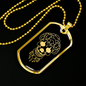 Calavera Mexican Skull 91 Necklace Stainless Steel or 18k Gold Dog Tag 24" Chain-Express Your Love Gifts
