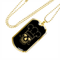 Calavera Mexican Skull 92 Necklace Stainless Steel or 18k Gold Dog Tag 24" Chain-Express Your Love Gifts