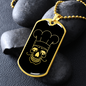 Calavera Mexican Skull 92 Necklace Stainless Steel or 18k Gold Dog Tag 24" Chain-Express Your Love Gifts