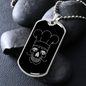 Calavera Mexican Skull 92 Necklace Stainless Steel or 18k Gold Dog Tag 24" Chain-Express Your Love Gifts