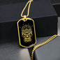 Calavera Mexican Skull 95 Necklace Stainless Steel or 18k Gold Dog Tag 24" Chain-Express Your Love Gifts