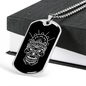 Calavera Mexican Skull 95 Necklace Stainless Steel or 18k Gold Dog Tag 24" Chain-Express Your Love Gifts