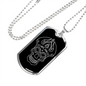Calavera Mexican Skull 96 Necklace Stainless Steel or 18k Gold Dog Tag 24" Chain-Express Your Love Gifts