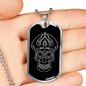 Calavera Mexican Skull 96 Necklace Stainless Steel or 18k Gold Dog Tag 24" Chain-Express Your Love Gifts