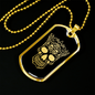 Calavera Mexican Skull 99 Necklace Stainless Steel or 18k Gold Dog Tag 24" Chain-Express Your Love Gifts
