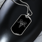 Calavera Mexican Skull Ram Necklace Stainless Steel or 18k Gold Dog Tag 24" Chain-Express Your Love Gifts