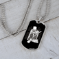 Calavera Mexican Skull Smoke Skeleton Guitar Necklace Stainless Steel or 18k Gold Dog Tag 24" Chain-Express Your Love Gifts