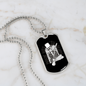 Calavera Mexican Skull Smoke Skeleton Guitar Necklace Stainless Steel or 18k Gold Dog Tag 24" Chain-Express Your Love Gifts