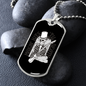 Calavera Mexican Skull Smoke Skeleton Guitar Necklace Stainless Steel or 18k Gold Dog Tag 24" Chain-Express Your Love Gifts
