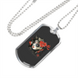 Calavera Mexican Skull Sugar Asian Skull Necklace Stainless Steel or 18k Gold Dog Tag 24" Chain-Express Your Love Gifts