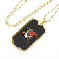 Calavera Mexican Skull Sugar Asian Skull Necklace Stainless Steel or 18k Gold Dog Tag 24" Chain-Express Your Love Gifts