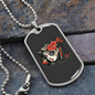 Calavera Mexican Skull Sugar Asian Skull Necklace Stainless Steel or 18k Gold Dog Tag 24" Chain-Express Your Love Gifts
