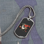 Calavera Mexican Skull Sugar Asian Skull Necklace Stainless Steel or 18k Gold Dog Tag 24" Chain-Express Your Love Gifts