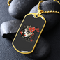 Calavera Mexican Skull Sugar Asian Skull Necklace Stainless Steel or 18k Gold Dog Tag 24" Chain-Express Your Love Gifts