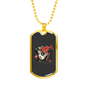 Calavera Mexican Skull Sugar Asian Skull Necklace Stainless Steel or 18k Gold Dog Tag 24" Chain-Express Your Love Gifts