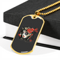 Calavera Mexican Skull Sugar Asian Skull Necklace Stainless Steel or 18k Gold Dog Tag 24" Chain-Express Your Love Gifts