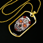 Calavera Mexican Skull White Red Skull Necklace Stainless Steel or 18k Gold Dog Tag 24" Chain-Express Your Love Gifts
