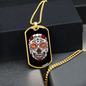 Calavera Mexican Skull White Red Skull Necklace Stainless Steel or 18k Gold Dog Tag 24" Chain-Express Your Love Gifts