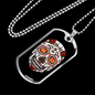 Calavera Mexican Skull White Red Skull Necklace Stainless Steel or 18k Gold Dog Tag 24" Chain-Express Your Love Gifts