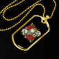 Calavera Mexican Skulls Necklace Stainless Steel or 18k Gold Dog Tag 24" Chain-Express Your Love Gifts