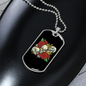 Calavera Mexican Skulls Necklace Stainless Steel or 18k Gold Dog Tag 24" Chain-Express Your Love Gifts