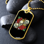 Calavera Mexican Skulls Necklace Stainless Steel or 18k Gold Dog Tag 24" Chain-Express Your Love Gifts
