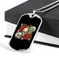 Calavera Mexican Skulls Necklace Stainless Steel or 18k Gold Dog Tag 24" Chain-Express Your Love Gifts
