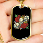 Calavera Mexican Skulls Necklace Stainless Steel or 18k Gold Dog Tag 24" Chain-Express Your Love Gifts