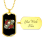 Calavera Mexican Skulls Necklace Stainless Steel or 18k Gold Dog Tag 24" Chain-Express Your Love Gifts