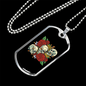 Calavera Mexican Skulls Necklace Stainless Steel or 18k Gold Dog Tag 24" Chain-Express Your Love Gifts