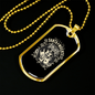 Calavera Mexican Sugar Angel Santa Muerte Necklace Stainless Steel or 18k Gold Dog Tag 24" Chain-Express Your Love Gifts