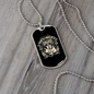 Calavera Mexican Sugar Angel Santa Muerte Necklace Stainless Steel or 18k Gold Dog Tag 24" Chain-Express Your Love Gifts